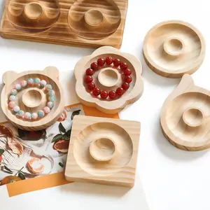 Simple Wooden Bead Display Board for Jewelry Storage, Makeup Table Organizer, Dressing Table Storage, Bracelet Necklace Holder, DIY Craft Tray, Jewelry Storage Unit