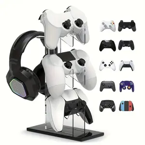 New 3-ayer Game Controller Stand & Headphone Stand,Storage Stand For PS5 S4 Controller, Controller HolderHeadset Stand Gaming Accessories, Headphone Hanger ，The ideal gift for game enthusiasts，Christmas Gifts