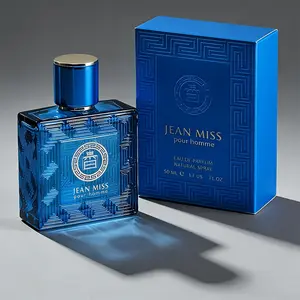 Jean Miss Pour Homme Eau De Parfum, Long Lasting Fragrance, Captivating Fragrance, 50ML/1.7fl.oz., Fresh Aquatic & Woody Fragrance, Woody Aquatic Scent, Vintage Greek Key Pattern Bottle, Ideal Gift for Him, Aromatic Woody Fragrance