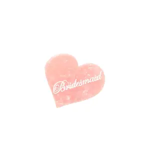 Solar Eclipse Hand-Painted Bridesmaid Claw Hair Clip in Pink