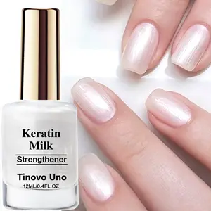 Tinovo Uno Keratin Milk Nail Hardener, Super Gloss And Ultra Hard Shield, Nail Strengthener for Brittle and Weak Nails, Nail Growth, Natural Quick-Dry, No Need UV/LED Lamp, Perfect for DIY Nail Art, Holiday Gift, Treatment, Nail Care