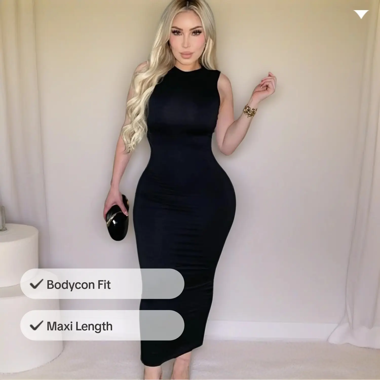 Bodycon Sleeveless Body Hugging Maxi Dress