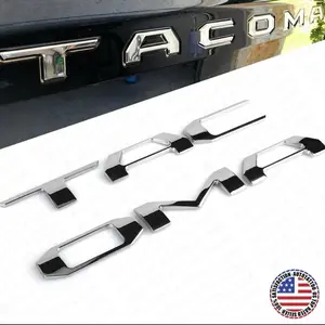 16-23 Tacoma Liftgate Tailgate Insert Letters Adhesive Nameplate Emblem - Chrome