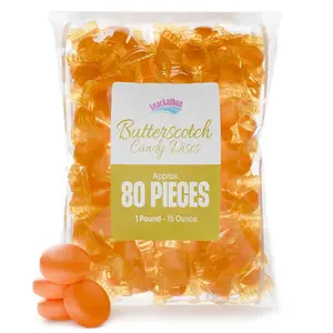 Snackathon Butterscotch Hard Discs Candy – Individually Wrapped Bulk Bags, 1 Pound