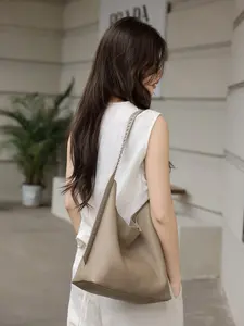 2026 New Casual Lazy Style Bucket Bag, Vintage Tanned Leather Underarm Bag, Hand-Stitched Shoulder Strap Hoho Bag, Fashionable Accessory