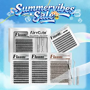 Flaunt Collection | Airy Cute Flaunt & Short Flaunt & Brown Flaunt & One-Length Flaunt | Waterproof, Long-Lasting Lashes | Flora | Natural Daily, Volume Style | Beginner Friendly DIY Lashes For a Flawless, Voluminous Look #SummerVibes