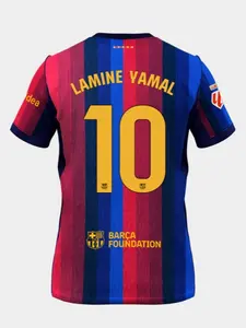 [New] Unisex Soccer/Football Barcelona Team Lamine Yamal #10 La Liga 2026/27 Stadium Home Jersey HFZ