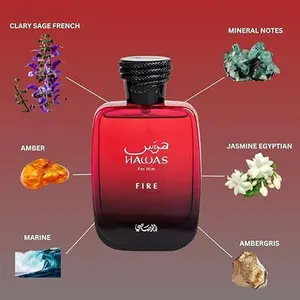 Hawas Fire for Him Eau de Parfum Spray 100ml (3.4 oz) by Rasasi – Aquatic Men’s Perfume, Long Lasting Cologne, Men Fragrance