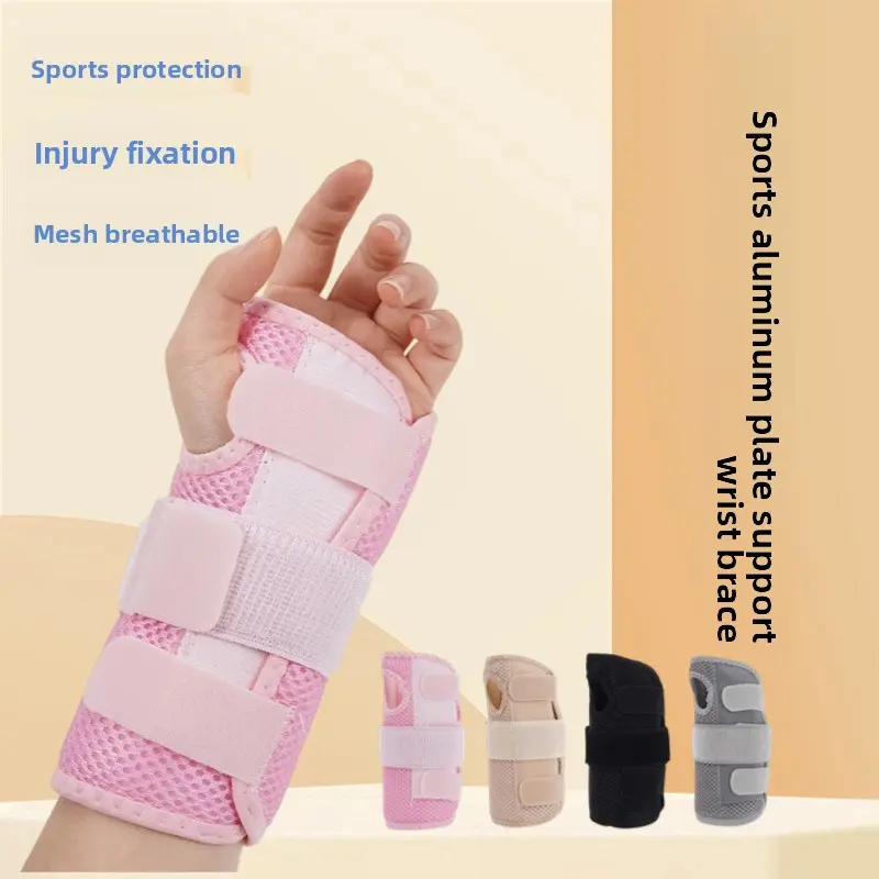 Athletic Mesh Wrist Brace for Men & Women, Ergonomic Anti-Sprain Support with Aluminum Splint for Gym Sports, Adjustable Lightweight Velcro for Joint Fixation, Injury Fixation, Comfortable, No, All Seasons