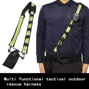 Firefighting Tactical Shoulder Strap, Reflective Portable Radio Shoulder Holster，Waste Management Outdoor Sports Rescue Backpack, Handheld Radio Carry Bag,Two-Way Radio Protective Case