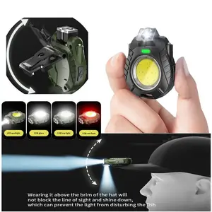 <Local Delivery>COB Cap Clamp Headlight,LED Multi-functional Mini Flashlight, Strong Light Portable Working Light For Night Fishing,Running,Hiking and Holiday Gift