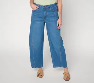 Peace Love World Regular Indigo Soft Barrel Motif Ankle Jeans