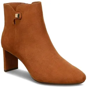 Alfani Womens PAAM Zipper Round Toe Booties Brown 9.5 Medium