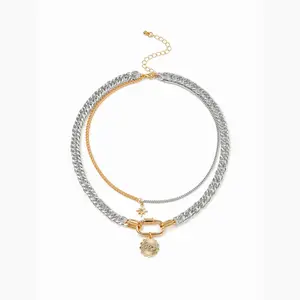 Cider STAR & EYE LAYERED NECKLACE