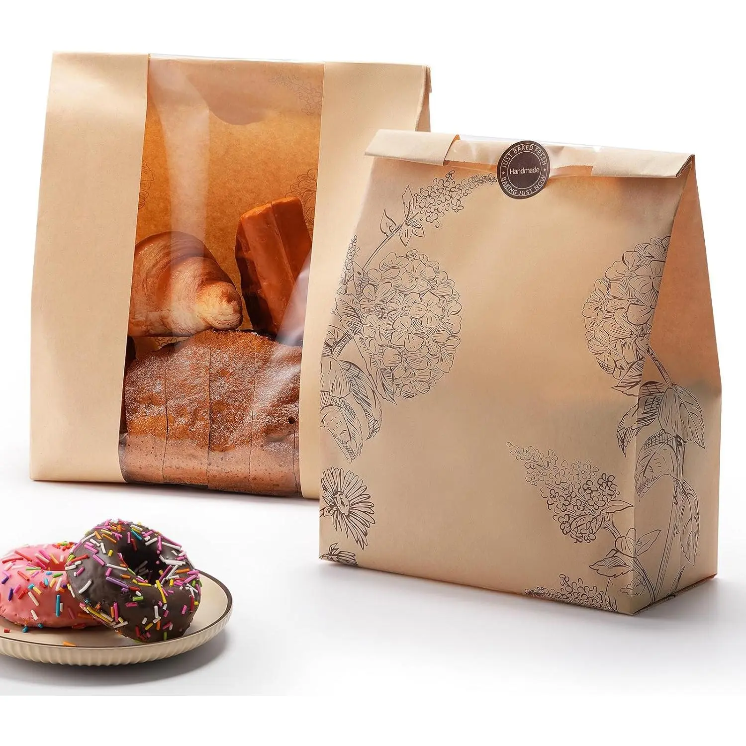 24 Pack Paper Bread Bags for Homemade Bread and Sourdough, 50% Thicker Large  Loaf Bags with Clear Window for Bakery Packaging & Storage, Includes Sealing Stickers