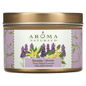 Aroma Naturals Soy VegePure, Travel Candle, Serenity, Ylang Ylang & Lavender, 2.8 oz (79.38 g)