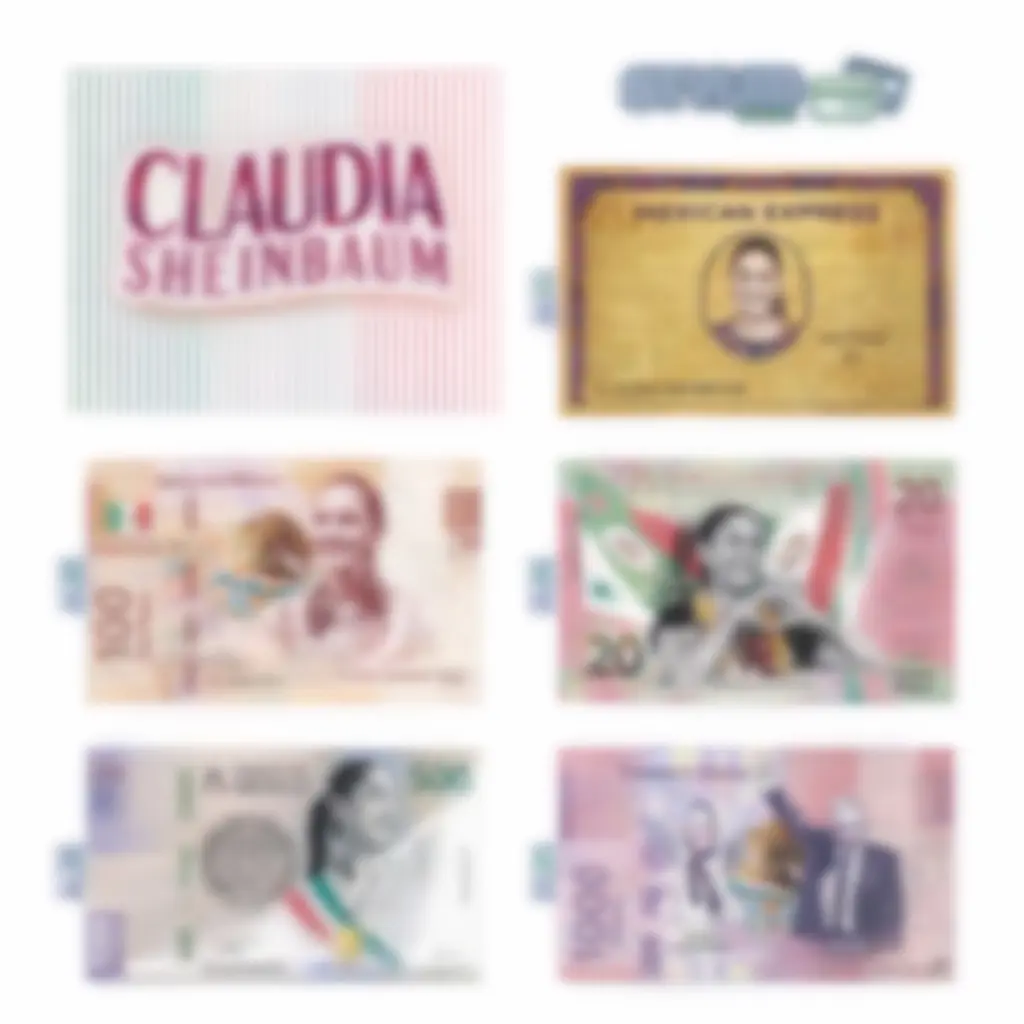 100 pesos of claudia sheinbaum rectangular vinyl sticker