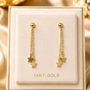 aretes largo dr mariposa 14k