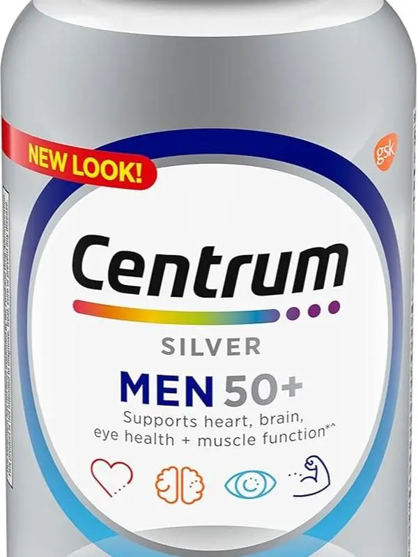 Centrum Silver Men's 50+ Multivitamin with Vitamin D3, B-Vitamins, Zinc for Memory and Cognition - 200 Tablets