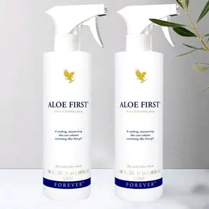 Forever Aloe First 16 Fl Oz - Pack of 2 Soothing Mist for Skin & Hair - Gluten Free, Vegan Friendly - Quick Relief for Minor Cuts, Scrapes, Burns & Sunburn pack of 2