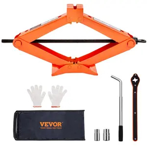【DealsForYouDays】VEVOR Scissor Jack, 2.5 Ton/5512 lbs Scissor Car Jack, 3.7"-17.1" Lifting Range Scissor Lift Jack with Ratcheting Handle and L-Wrench, Portable Tire Jack for Cars Trucks Sedans MPVs