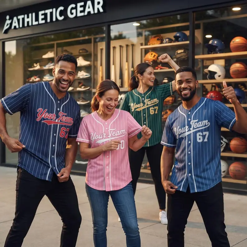Personalized Pinstripe Baseball Jersey, Custom Team Name and Number Baseball Jersey, Stripe Baseball Uniform, Baseball Fan Gift