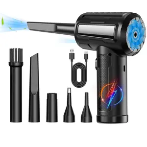 USB Rechargeable Air Duster, USB Charging, 10000RPM Electric Air Duster with LED Light, Mini Air Blower, Keyboard Cleaning Blower, Car, PC & Home Cleaning Kit, Handheld Portable Blower, Lightweight Blower