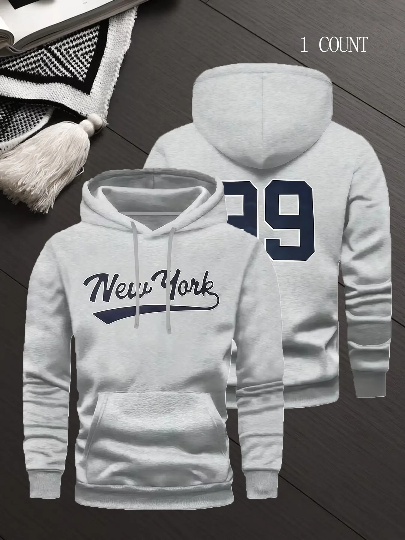 Unisex Yankees Hoodie, Casual Fashion Embroidered Letter Design, Embroidery, New York 99 Stitched Hooded Thick Fabric Loose Fit Hoodies Pullover, Unisex Winter Autumn Workout College Streetwear Sweaters, Sweatshirts