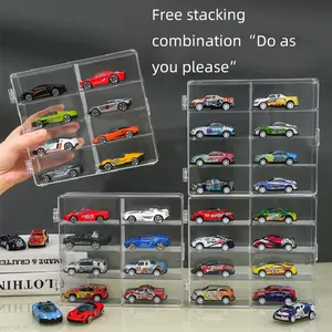 Transparent Staircase Alloy Car Model Storage Box, Display Rack, Display Shelf for 1:64 Tomica Windmill Matchbox Cars, Multi-Compartment Organizer, Collectibles Shelf