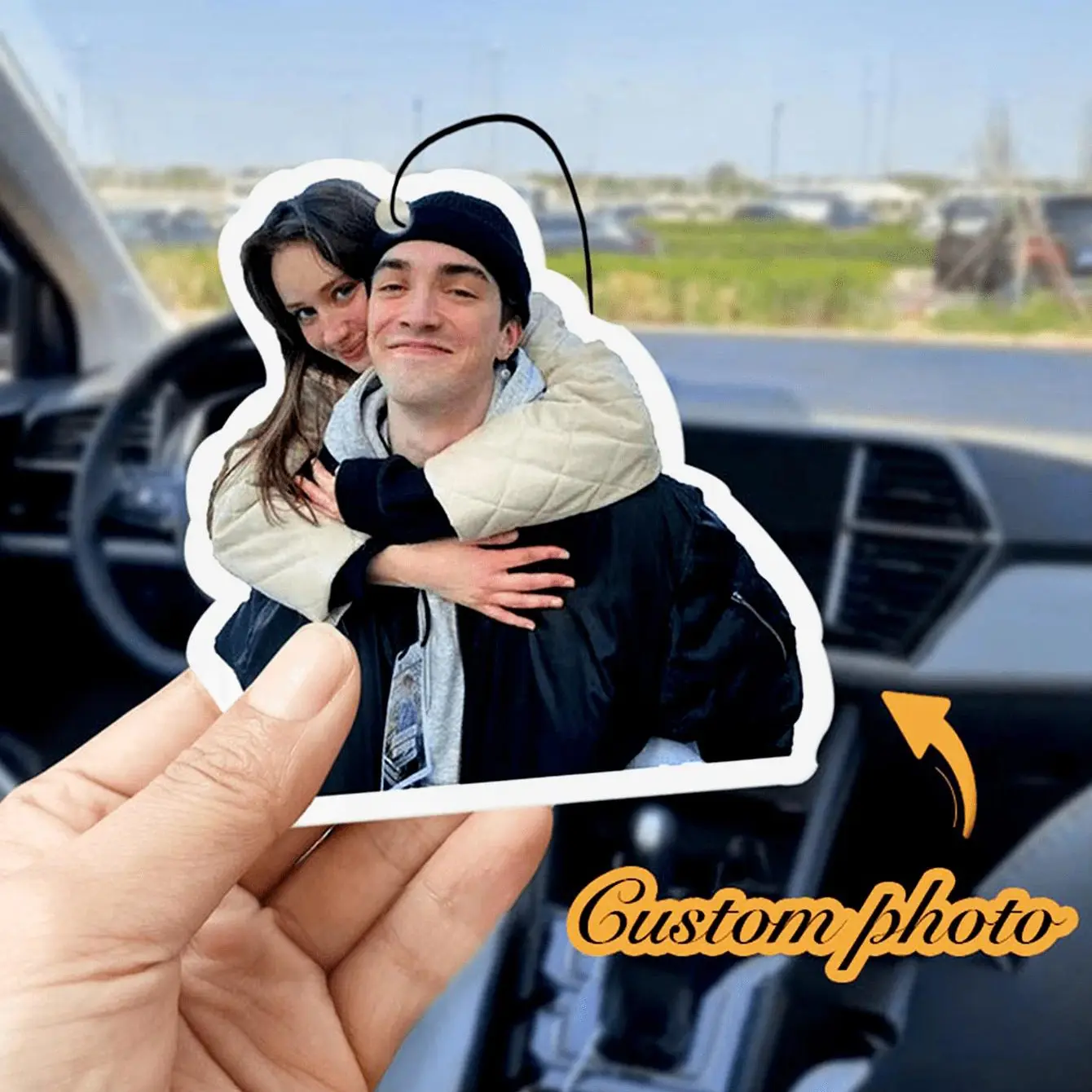 Personalized photo car fragrance pendant, personalized car photo, fashionable, colorful, cute, simple, unique personalized customized gift, suitable as Christmas gift, Valentine's Day gift, DIY customized birthday gift, anniversary gift, unique ideal gift
