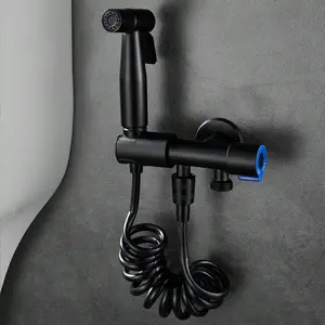 Stainless Steel Handheld Toilet Bidet Sprayer, Including Bidet Sprayer & Hose & Holder, Bathroom Accessories for Home Hotel Salon Dormitory