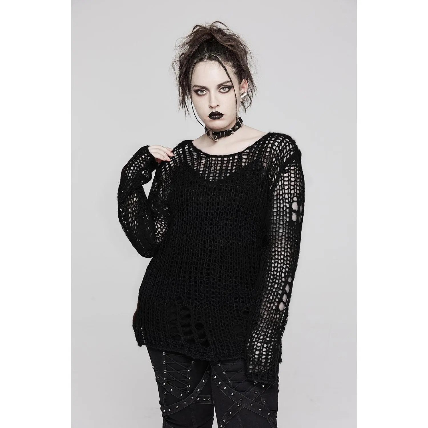 Decayed Distressed Sweater [BLACK]