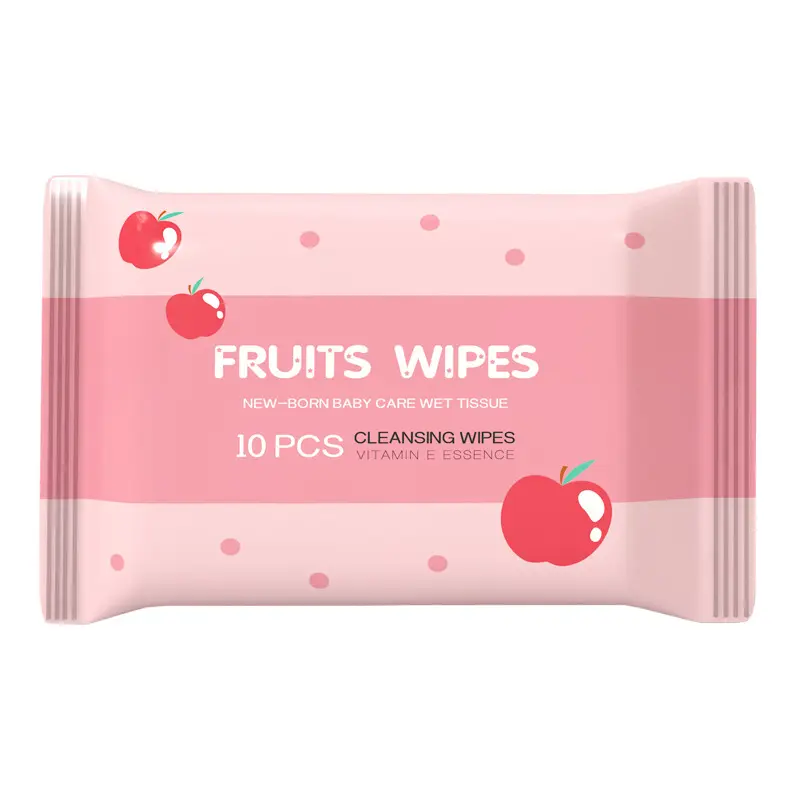 10PCS Portable Wet Wipes, Disposable Cleansing Wipes Pack for Travel, Office, School & Everyday Use