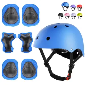 7Pcs Kids/Youth Protective Gear Set - Adjustable Helmet + Knee Elbow Wrist Pads for Skateboarding, Biking, Scooter for 6-12 kids