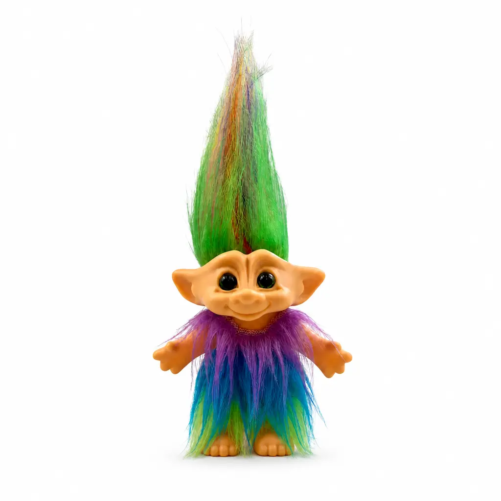 YINTLILOCN 3.9" Body 90s Vintage Lucky Troll Dolls - Phthalate-Free Unisex Collectibles, Whimsical Figurines, Customizable Fashion Dolls & Accessories, Desk Decor, Birthday Gifts