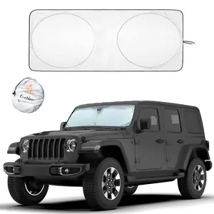 EcoNour Jeep Windshield Sun shade | Sun Visor for UV Rays & Heat Protection | Suitable for Wrangler, Compass, Gladiator & Renegade | Accessories for Jeep Wrangler | X-Small - 60x21 inches, Heat Resistance, Uv Ray Protection