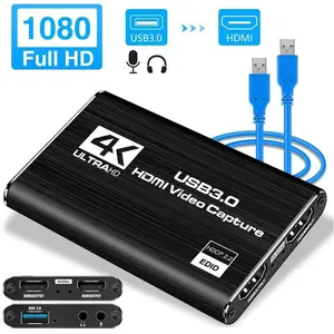 4K HDMI Video Capture Card USB 3.0 Full HD 1080P Recording for Streaming Gaming with 3.5mm Mic Input & Low Latency for Live Streaming