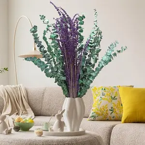 10 Pcs Dried Eucalyptus Stems 17" Real Eucalyptus for Shower Hanging 100% Made from Fresh Leaves, Wedding, Home, Farmhouse, DIY Spring Decor Bathroom Decor Home Decor