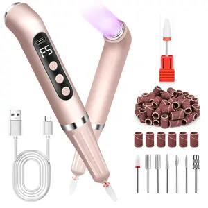 Holiday Haul Cordless Nail Drill UV Nail Lamp 2 in 1 E Filer for Nails, Nail Drill Electric Nail File with Small UV Light for Gel Nails Kit for Acrylic Gel Nails Polishing Curing Manicure Pedicure