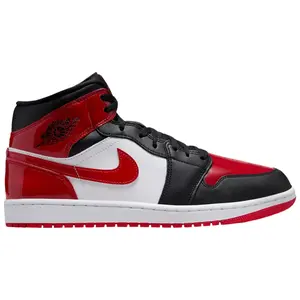 Nike Air Jordan 1 Mid SE Patent Bred Toe HV4091-006 Men's Fashion Shoes New