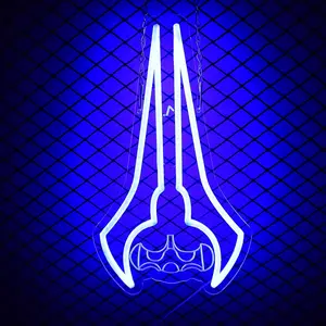 Energy Sword Neon Signs for Wall Decor, Dimmable Master Chief Sword LED Lights for Game Room, Man Cave and Party Decoration First-person Shooter Game Fans Gifts (Ice Blue)