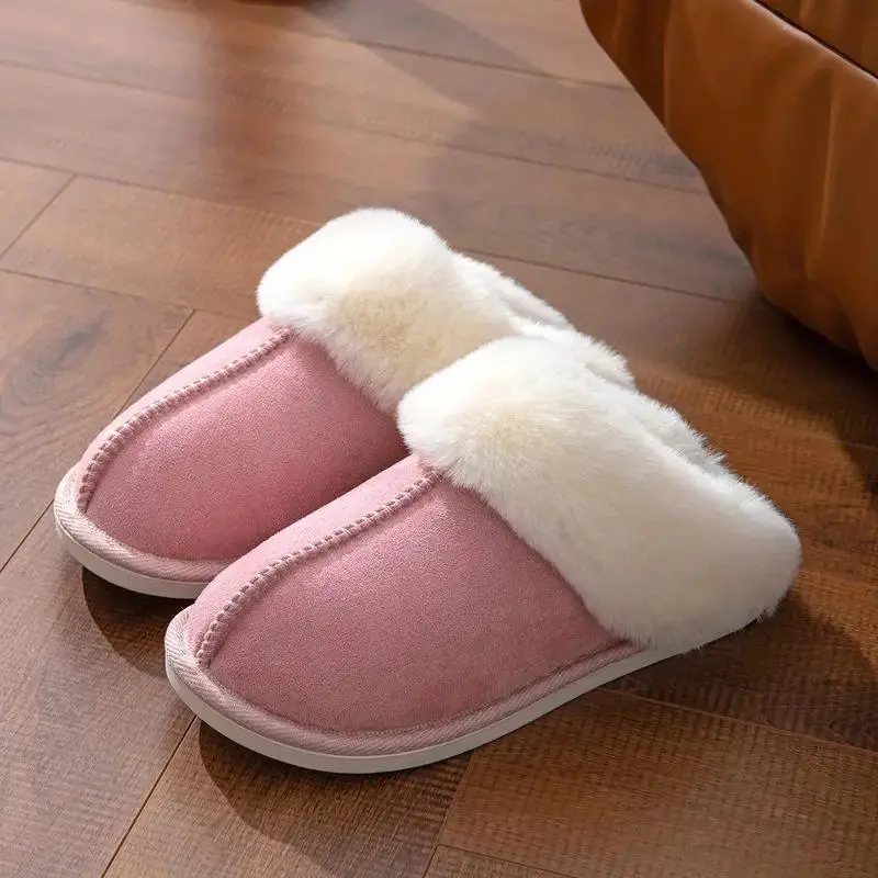 Women's Fluffy Slippers, Plush Faux Fur Closed-Toe Mules with Soft Memory Foam for Indoor and Outdoor Wear, Fashion Slippers, Footwear, Fuzzy House Shoes