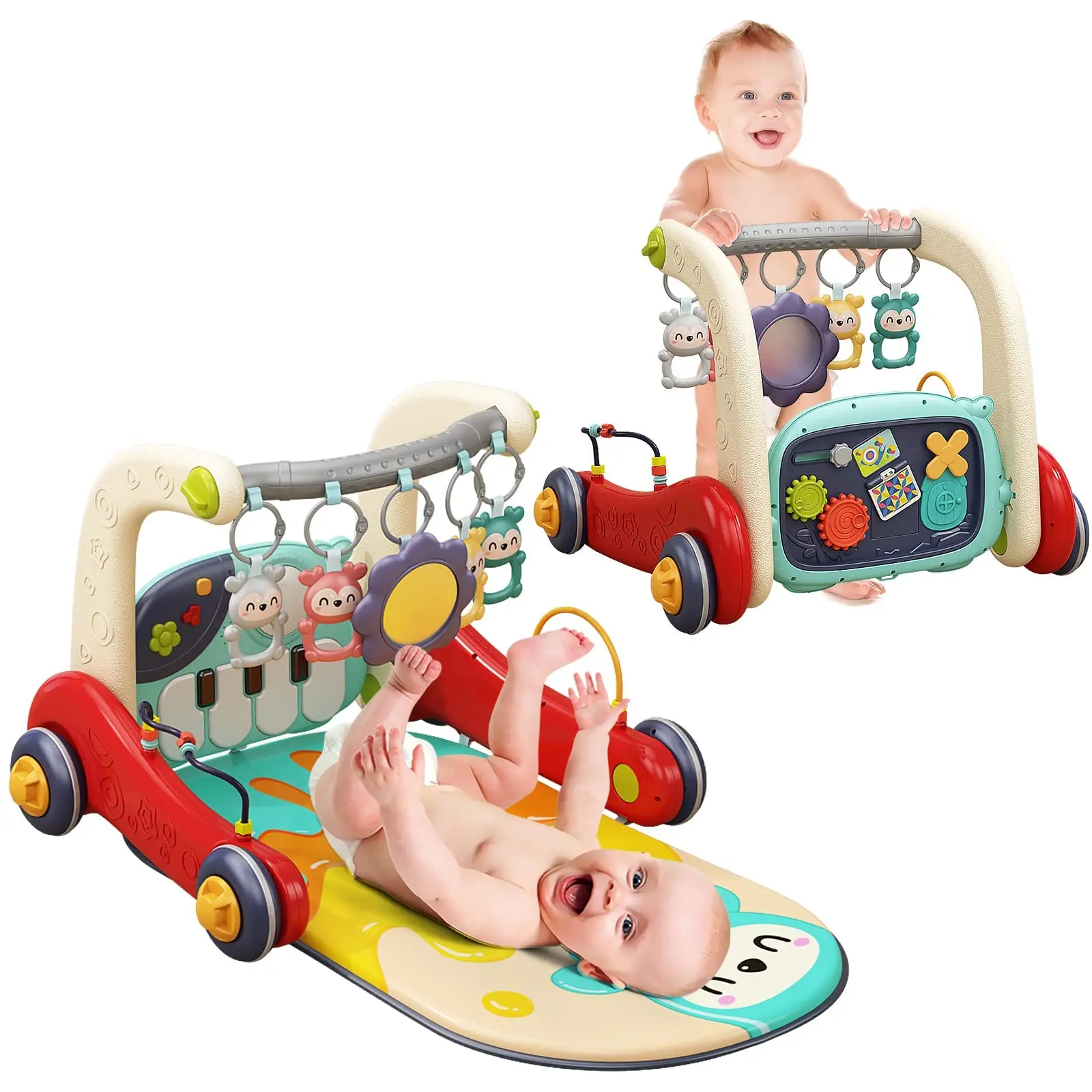 Musical Baby Play Mat & Playgym - Nursery Development Mat, Floor Activity Center, Baby Seat, Infant Walker, Toddler Push Walker, Newborns and Toddlers Gifts