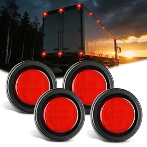 Nilight 2.5 Inch Red 13 Leds Round Marker Clearance Light (4 Pcs)