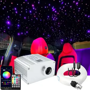 10W Twinkle  RGBW LED Fiber Optic  Ceiling Light Kit 300 count 0.75mm 9.8ft Sensory Music Mode APP Remote Control for Indoor  Interior Decoration