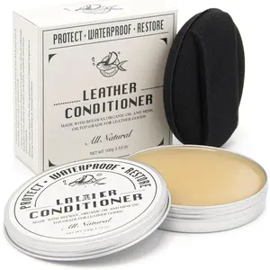 All- Leather Conditioner and Cleaner,Made with  Oil Beeswax,Protect Soften  Leather Furniture, Seats,Shoes,Boots,Bags (3.53 Oz with Sponge)