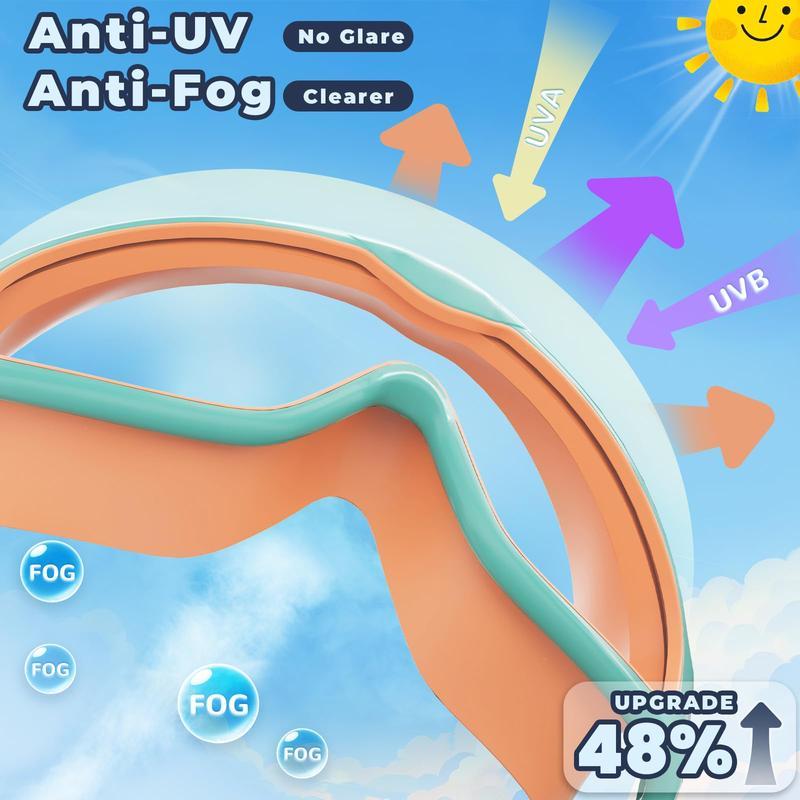 2 Pack Kids Swim Goggles for Ages 3–15 – Anti-Fog UV Protection Waterproof Swimming Goggles with Nose Clip & Earplugs, Adjustable Leakproof Design for Boys, Girls & Youth Pool Use