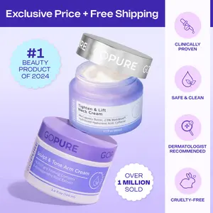 GOPURE Sculpting Duo Tighten & Lift Neck Cream + Sculpt & Tone Arm Cream Smooth Body Care Clinically Proven Safe Clean Dermatologist Recommended Cruelty Free