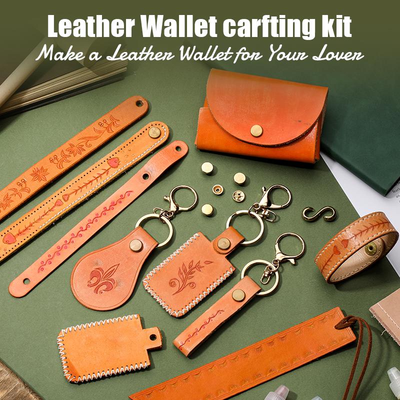 Harxvto Leather Bracelets Keychains and Leathercraft Accessory Handmade Leather Craft  Classic Style Handmade Gift Bring to Your Love for Ultrathin Design for Everyday Carry