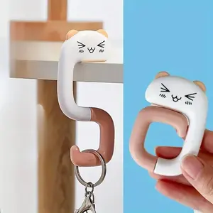 1/3 Set of Pink Handbag Hooks, Protecting The Bag From Wear and Tear, No Need To Drill Holes, Desktop Hanging Hangers Compact White